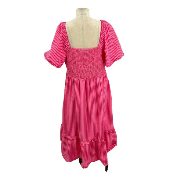 Draper James‎ Deana Smocked Dress in Pink Stripe Size XXL - Picture 5 of 8